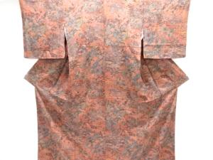 庭園風景模様小紋着物